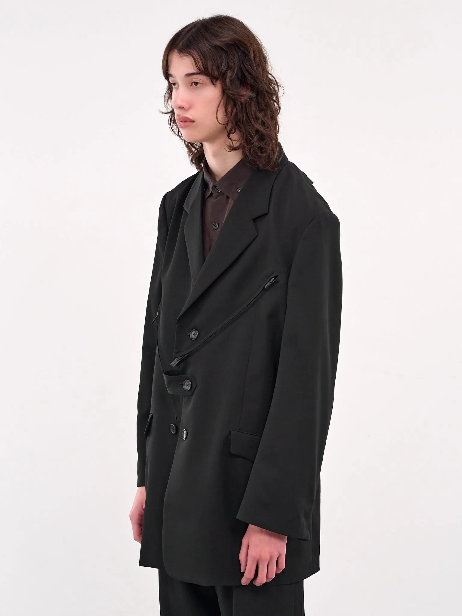 Zip Detail Paneled Jacket (HP-J26-100-2-BLACK)