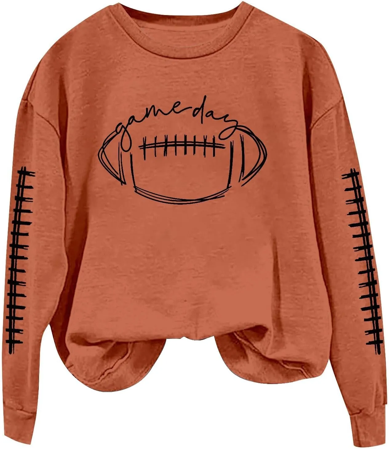 ZWRXW Game Day Sweatshirt for Women Casual Football Graphic Hoodies Oversized Long Sleeve Crewneck Pullover Trendy Fall Tops